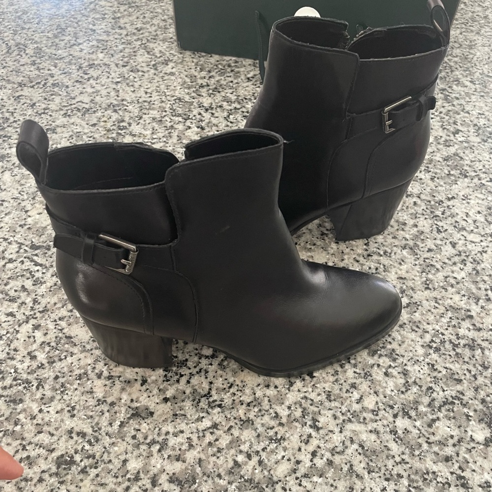 Black Lauren Ralph Lauren Genna Sugnature Burn Calf Boots